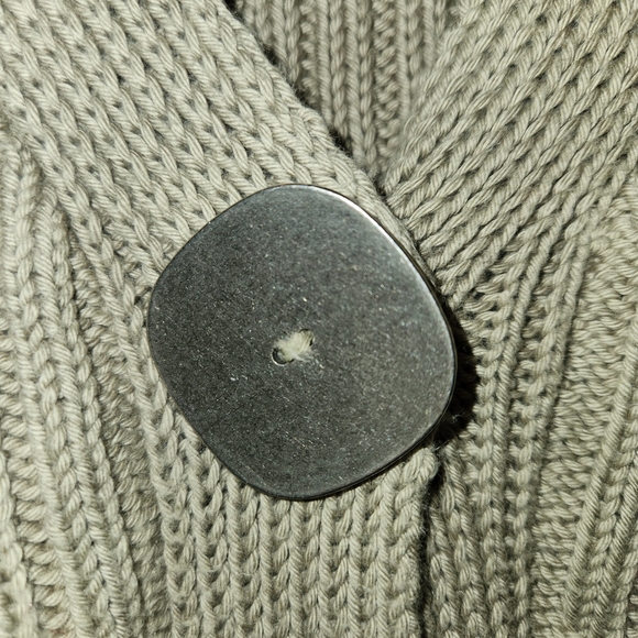 Rico Cable Knit Sweater Ribbed One Button Front Size S Brownish Olive Color Cute - Picture 6 of 9